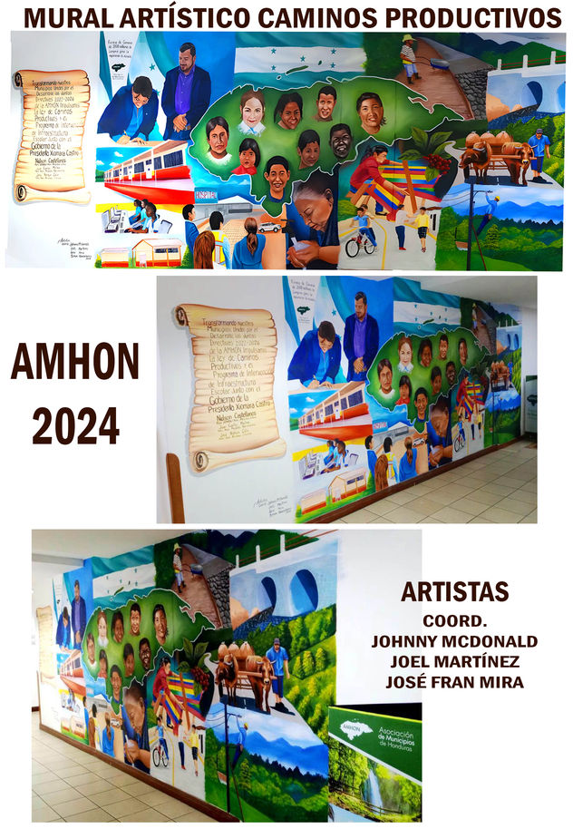 MURALISMO HONDUREÑO, MURAL CAMINOS PRODUCTIVOS AMHON.