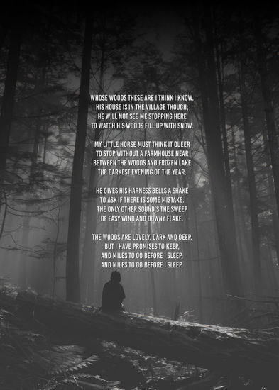 STOPING BY WOODS IN A SNOWY EVENING BY ROBERT FROST 