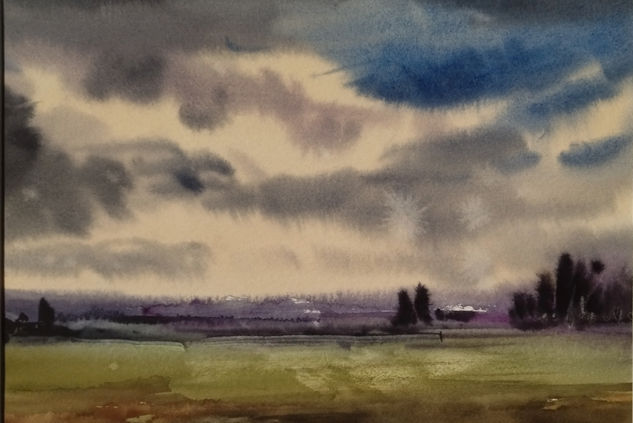 Horizonte arbóreo Watercolour Paper Landscaping