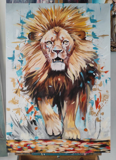 Rey Leon 1 Acrylic Canvas Animals