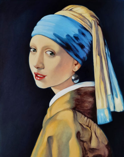 La Joven de la perla por Giuseppe Lozano Oil Canvas Portrait