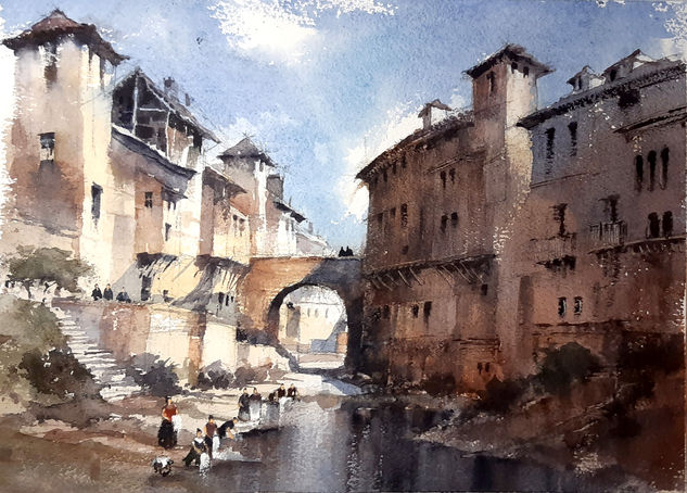 Rio Darro-Granada Watercolour Paper Landscaping