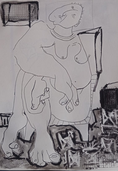 APUNTE PARA SERIE NOCHE EN BAMBERG Óleo Cartulina Retrato