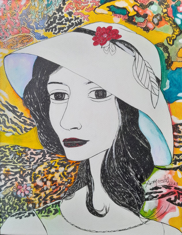 MUJER CON SOMBRERO