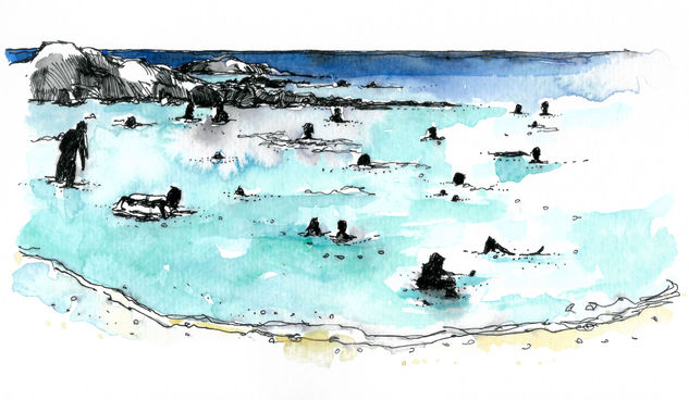 Tarde en la playa Watercolour Paper Landscaping