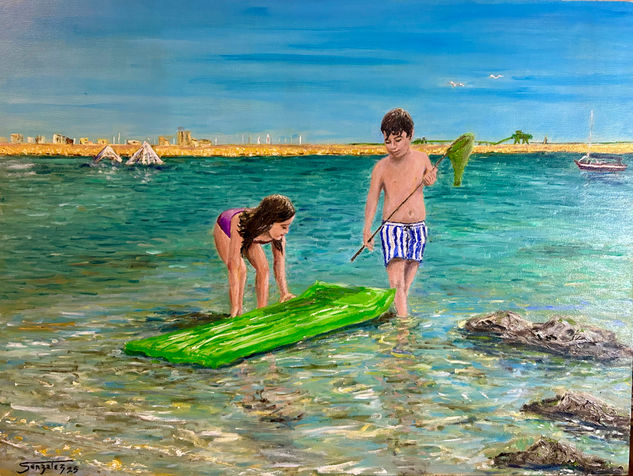 Un verano en Torrevieja Oil Canvas Landscaping