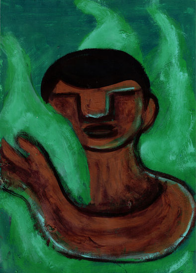 Ser y hojas Acrylic Paper Figure Painting