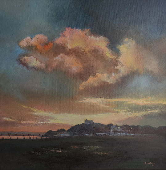 Atardecer desde la Magdalena Oil Canvas Landscaping
