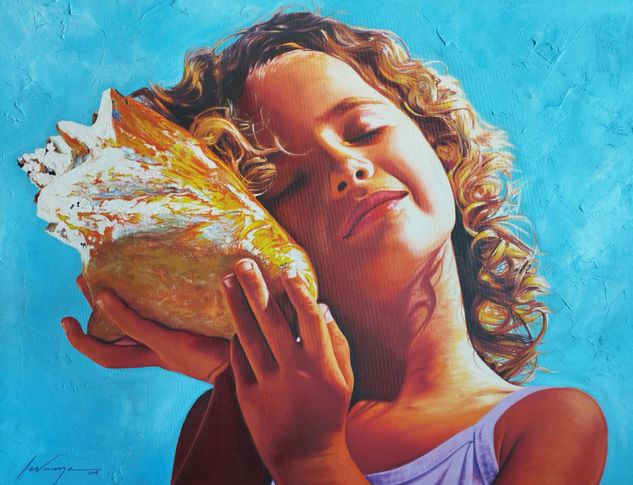 El sonido del mar Oil Canvas Portrait