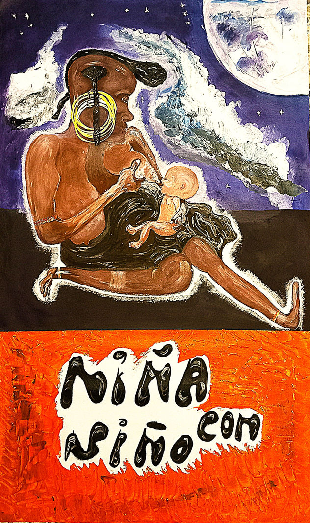 Äfrica nombre de mujer "Niña con Niño"