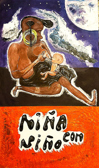 Äfrica nombre de mujer "Niña con Niño" Acrylic Canvas Others