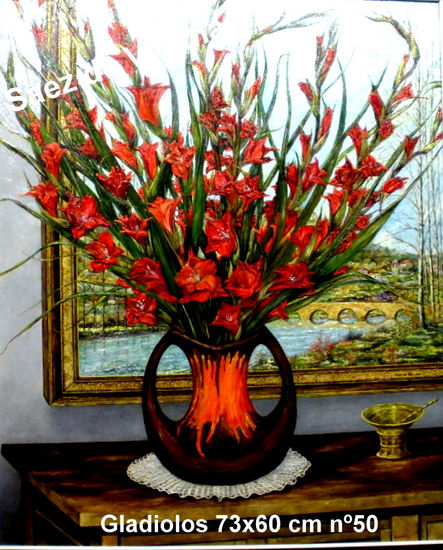 Gladíolos 73x60 cm nº 50 Oil Canvas Floral Painting