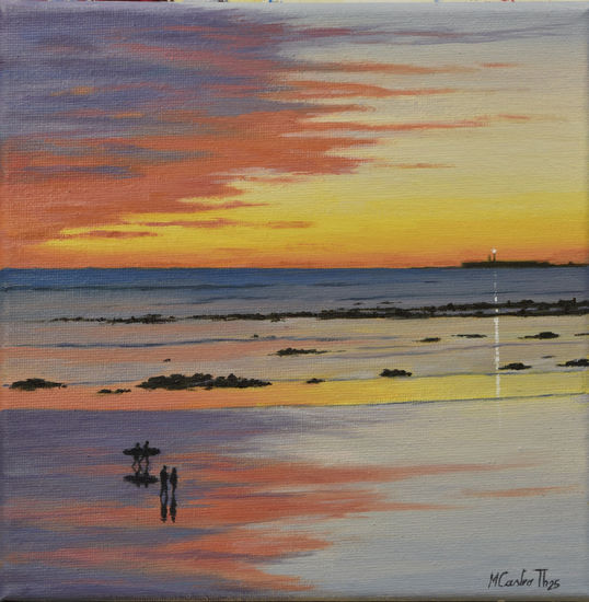 ATARDECER EN SANTA M MAR 4 Oil Canvas Landscaping