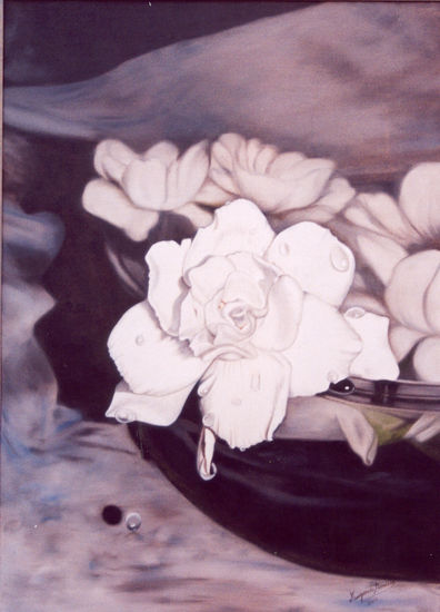 "Pensamiento en flor" Óleo Lienzo Floral