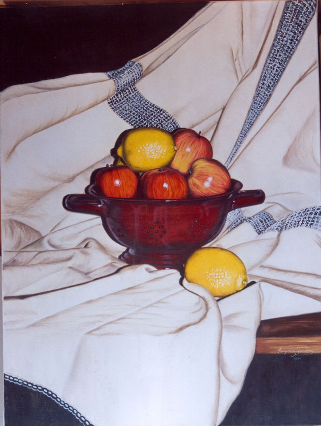 "Colador con manzanas y limones"