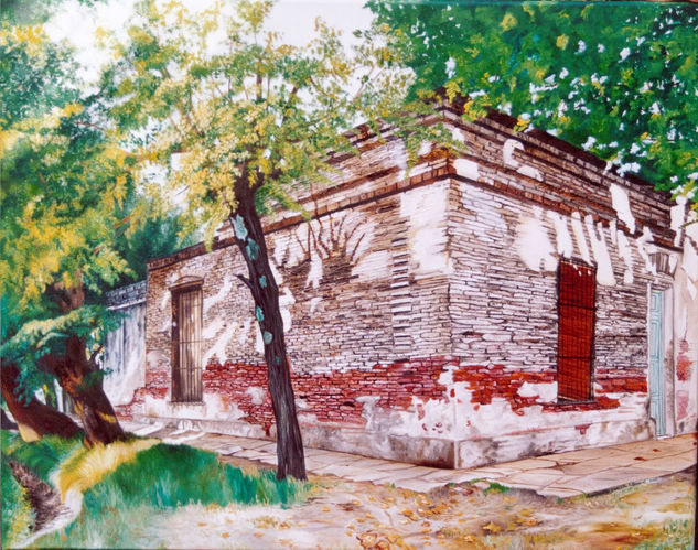 "Casa sin ochava" Oil Canvas Landscaping