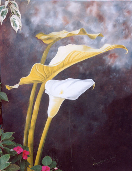 "Despertar de una cala" Oil Canvas Floral Painting