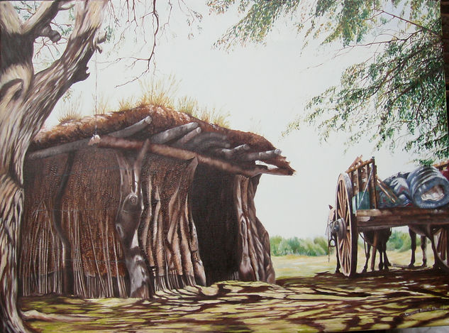 "Rancho santiagueño" Oil Canvas Landscaping