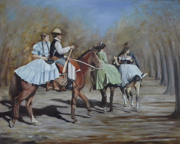 "Princesas" Óleo Lienzo Paisaje