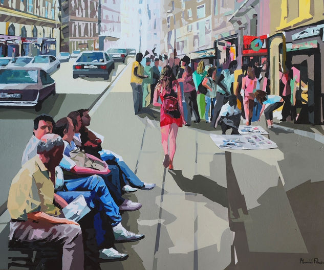 Gran Via Acrylic Canvas Figure Painting