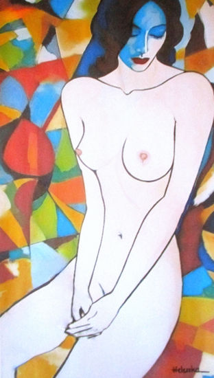 "The Weight of Silence" Acrylic Canvas Nude Paintings