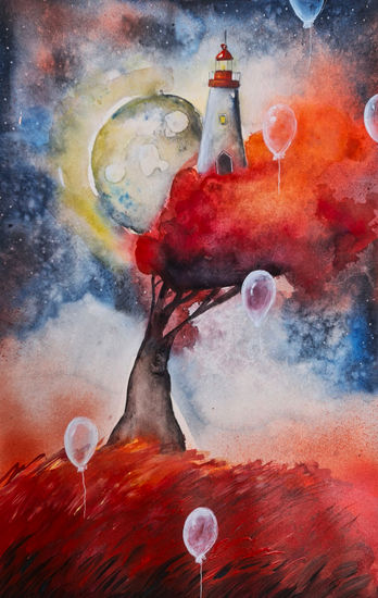 Baloons Breath Watercolour Paper Landscaping