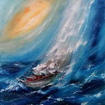 Paisaje marino con barcos. thumbnail 1