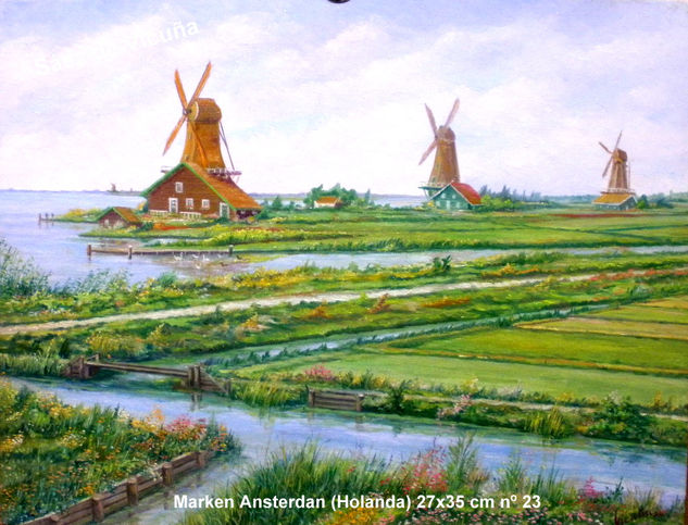 Marken Ámsterdam (Holanda) 27x35 cm nº23 Óleo Lienzo Paisaje