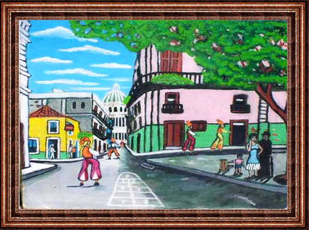 calle Teniente Rey  con zanqueros Oil Canvas Landscaping