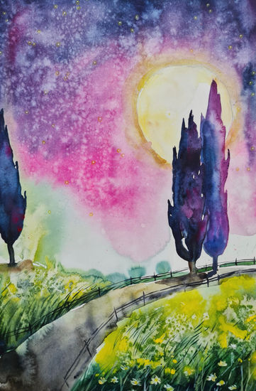 Whispering Cypress Watercolour Paper Landscaping