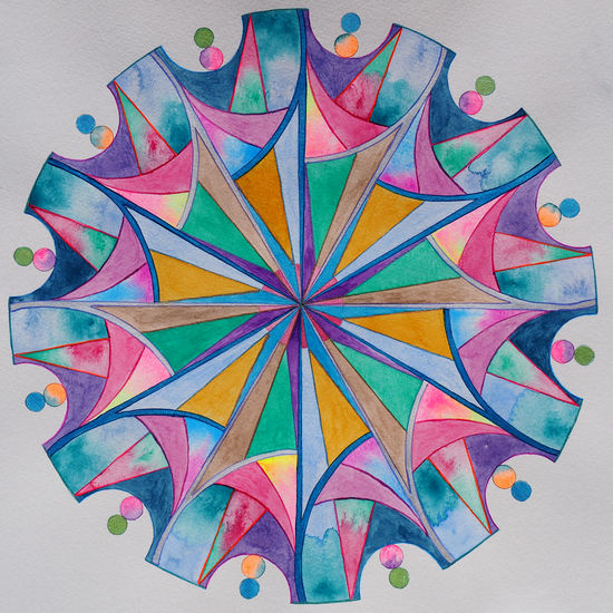 Mandala geométrico I Acuarela Papel Otros