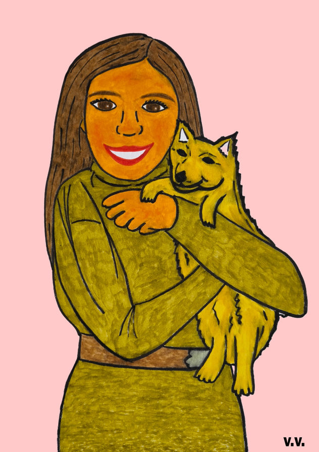 Nat con Ricky, el perro de Eva