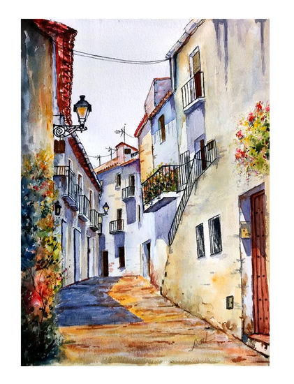 Calle de pueblo Watercolour Paper Landscaping