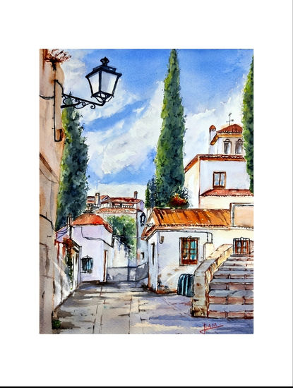 Calle del albaicín Watercolour Paper Landscaping