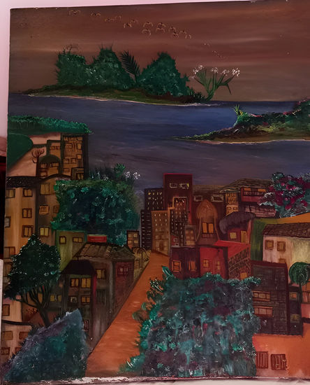 LA CIUDAD OLVIDADA Oil Canvas Landscaping