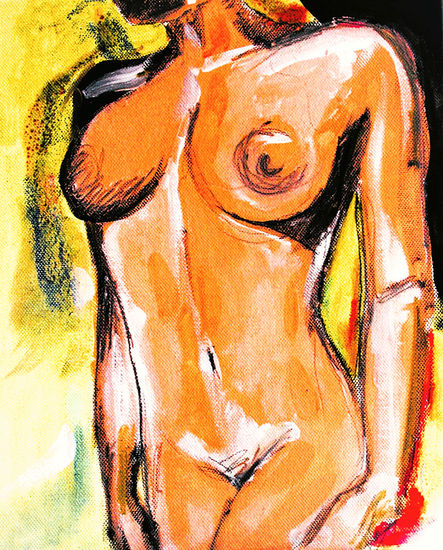 El cuerpo de mujer. Mixed media Textile Nude Paintings