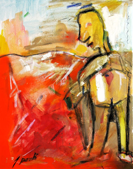 El Karateka profesional. Mixed media Canvas Figure Painting