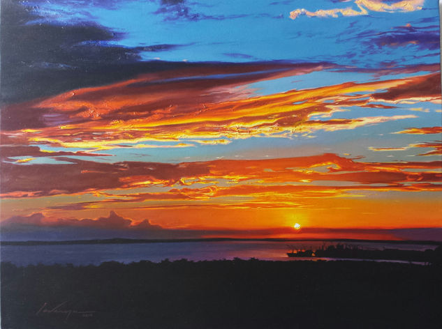 Atardecer en Bahía Óleo Lienzo Paisaje