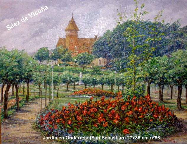 Jardín en Ondarreta. (San Sebastián) 27x35 cm nº56 Oil Canvas Landscaping