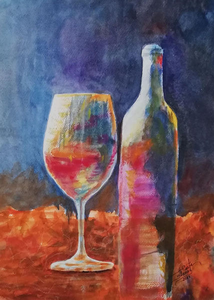 Copa con botella
