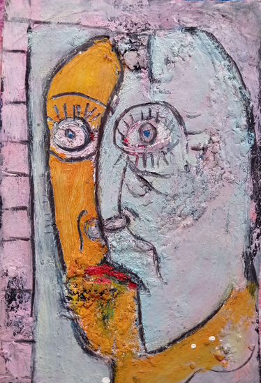 ESTUDIO MIRADA MUDA EN LA NOCHE DE BAMBERG Oil Textile Figure Painting