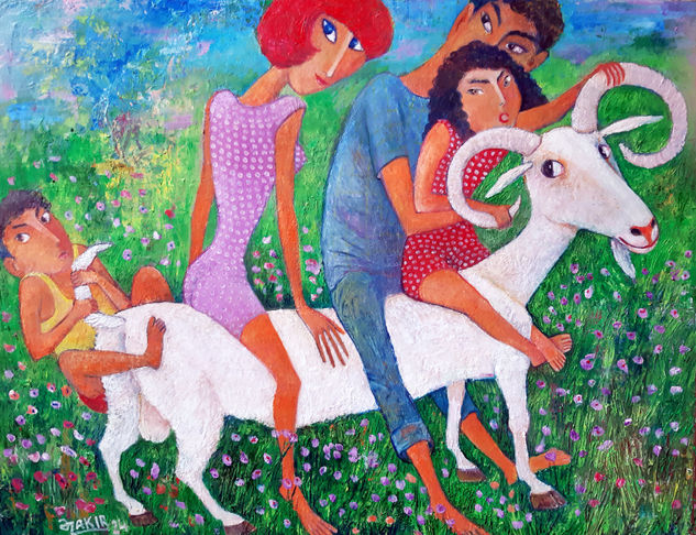 Walk Oil Canvas Animals