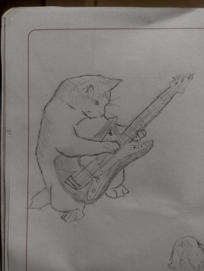 Gatito rockero Lápiz