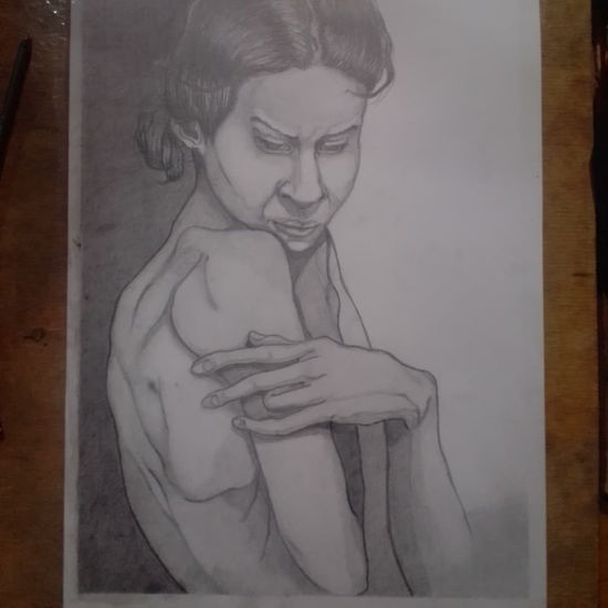 mujer espantada/ frightened woman Graphite