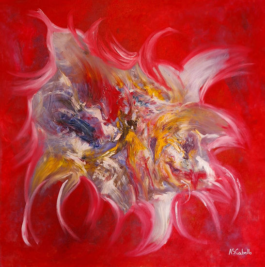 Movimiento entre rojo Oil Canvas Others