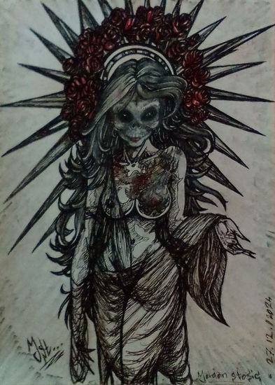 santa muerte Mixed Media