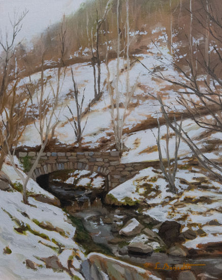 Winter's Whisper Oil Canvas Landscaping