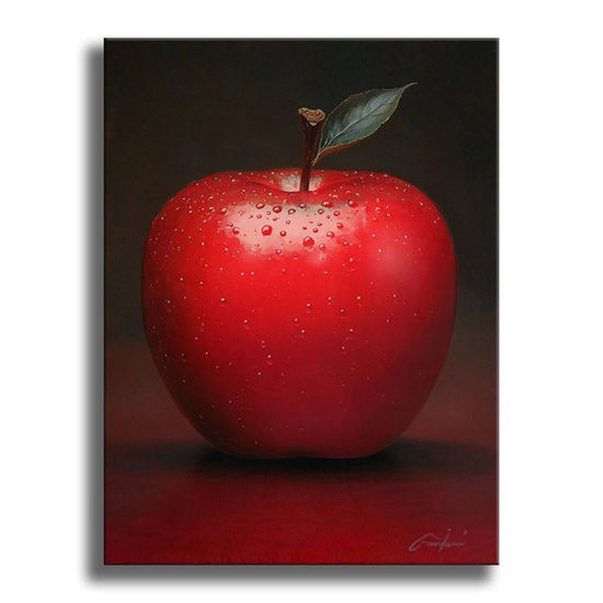 Red Apple 2 Oil Canvas Still Life Paintings