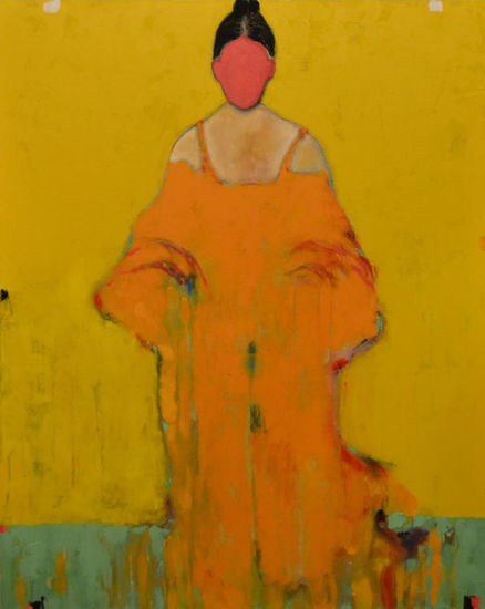 Yellow figurative Abstract Media Mixta Lienzo Figura