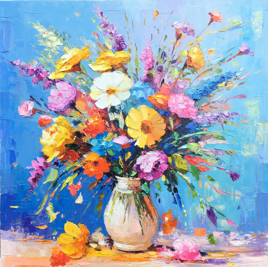 Floral in vase 1364 Acrylic Canvas Floral Painting